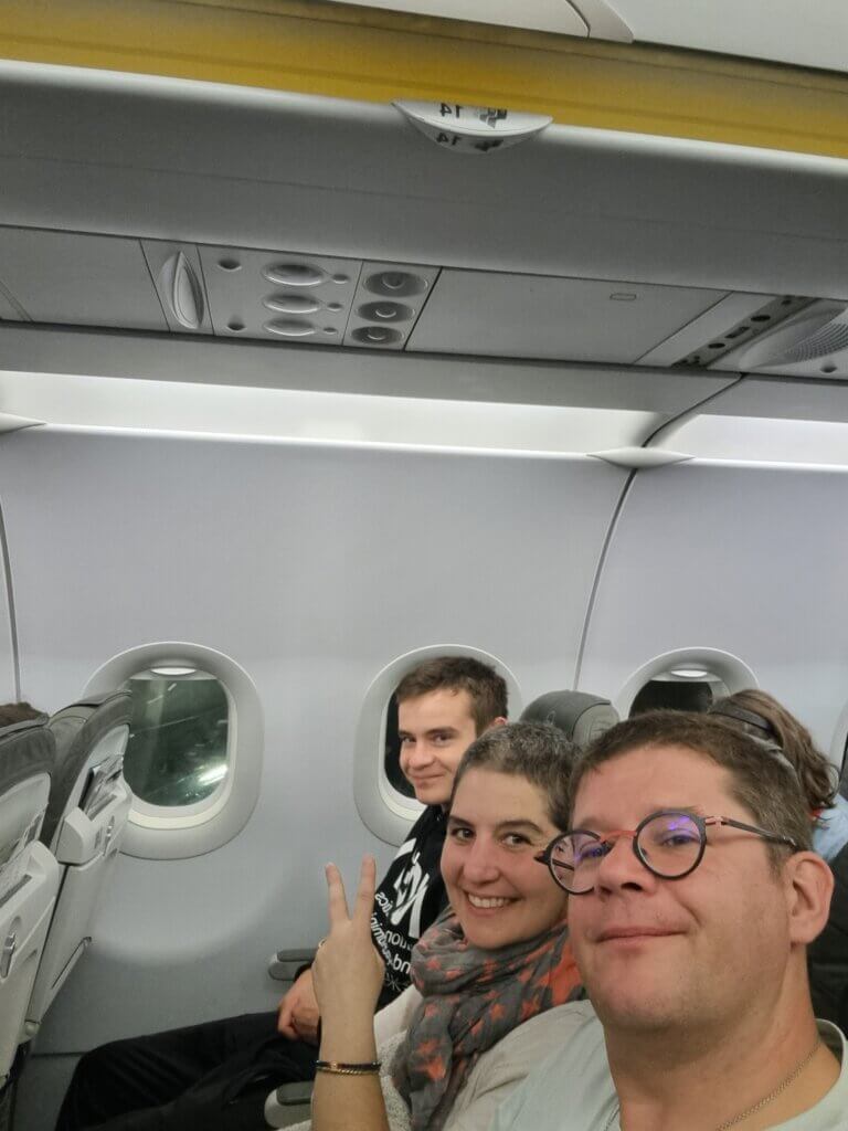 dans l'avion
