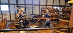 une mise en scène de fabrication de saké