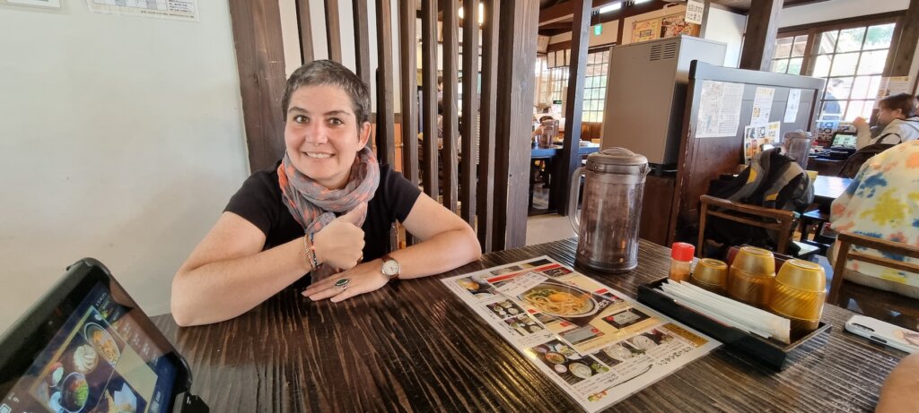 Sophie au restaurant de busshozancho