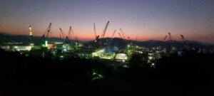 Les dock d'Imabari la nuit