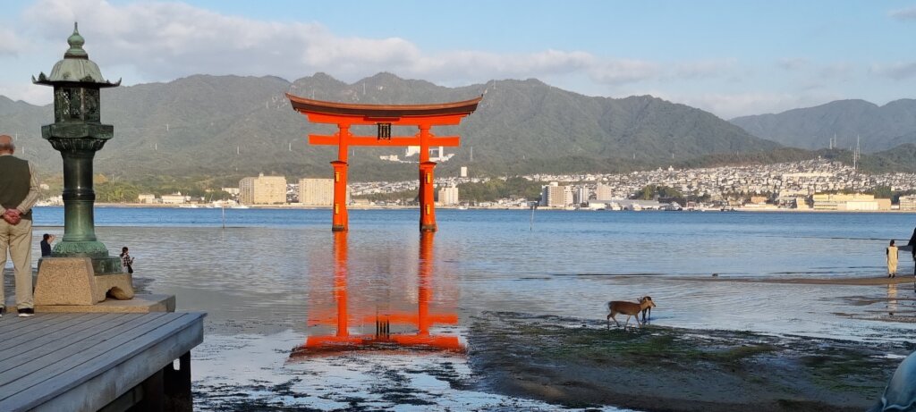 La torii avec le reflet dans l'eau