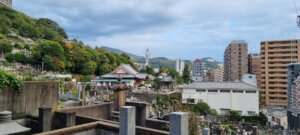 Vue depuis un cimetierre de Nagasaki