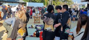 Des haoris lors du matsuri de zentsuji